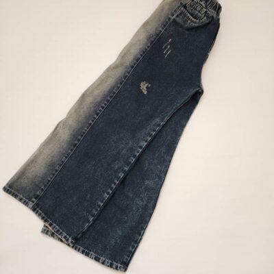 شلوار جین شافل دخترانه گرم بالا