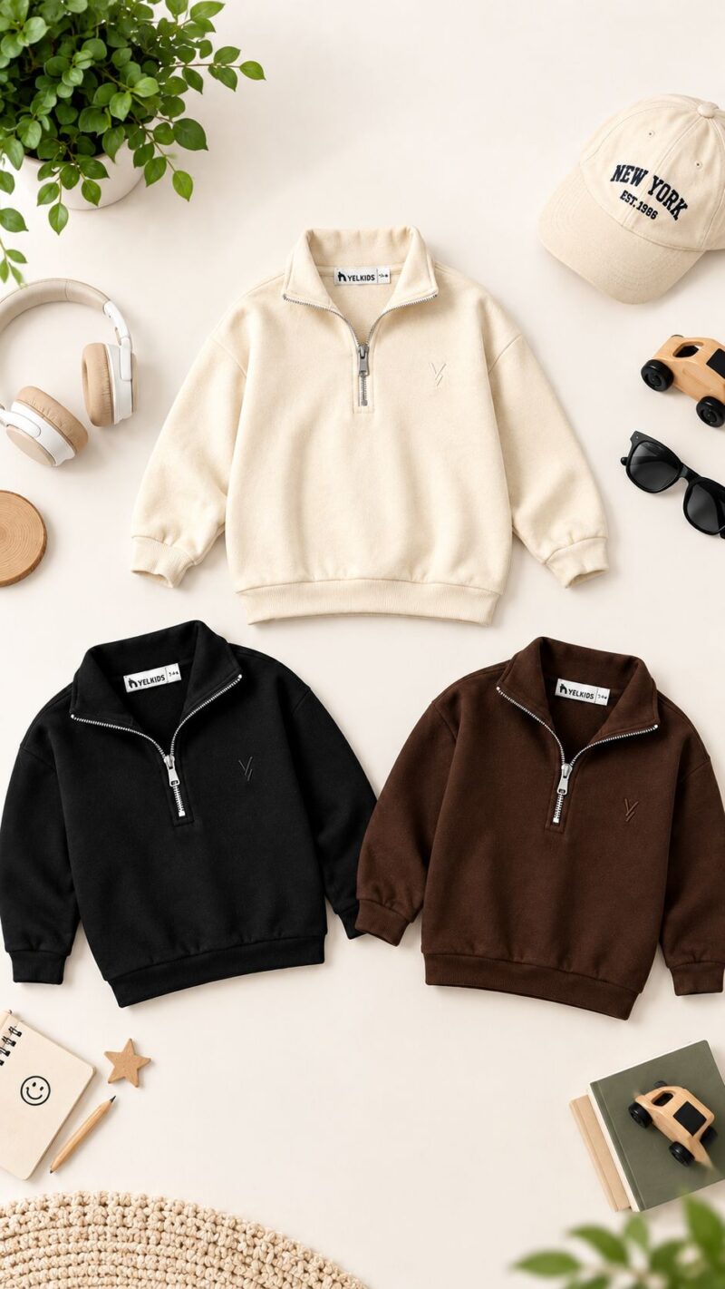 بلوز نیم زیپ سلانیک پسرانه - تصویر 1